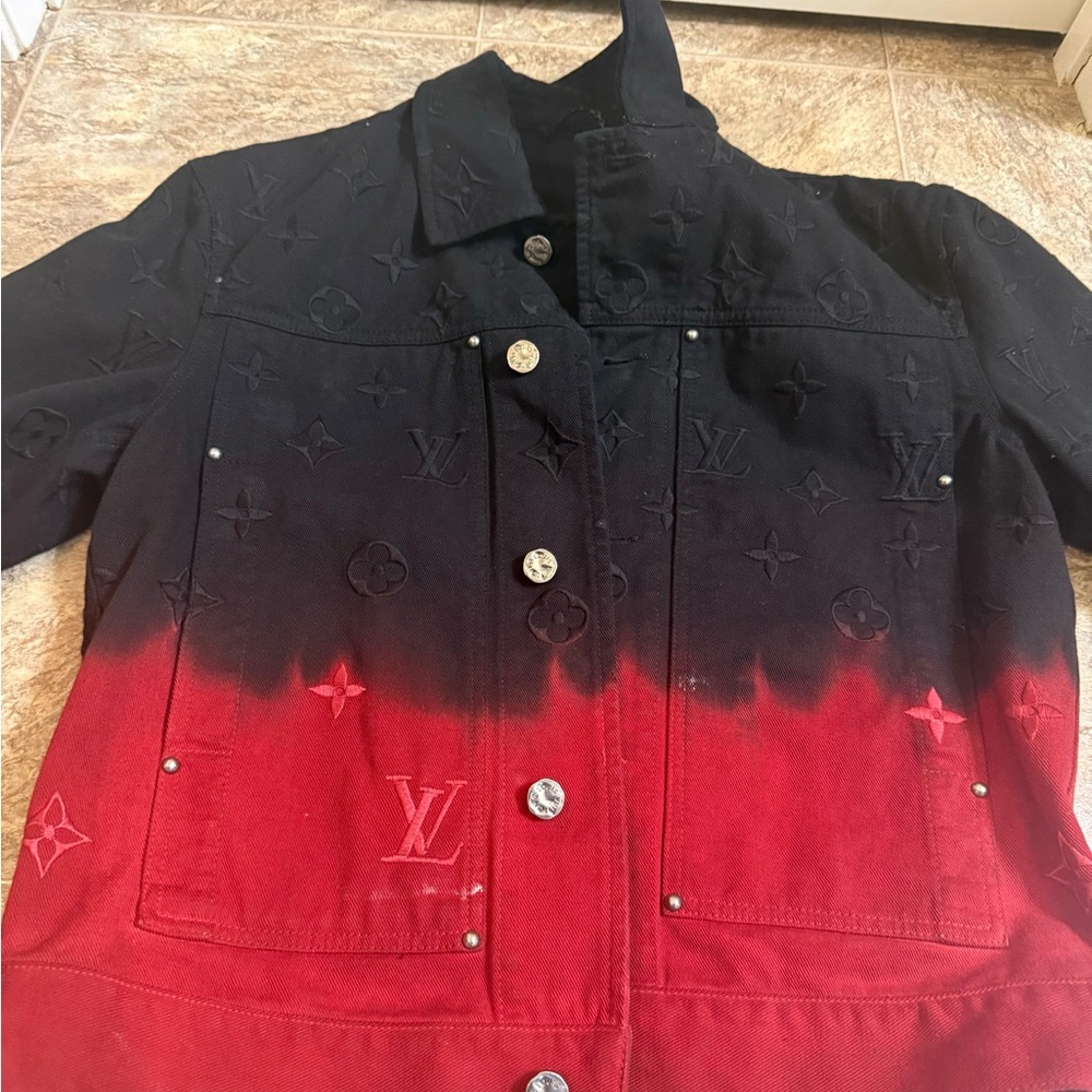 Authentic Louis Vuitton Red and Black Monogram Jacket